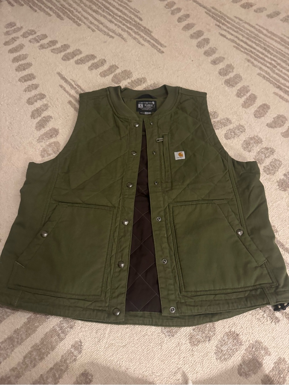 Carhartt Olive Quilted Utility Vest